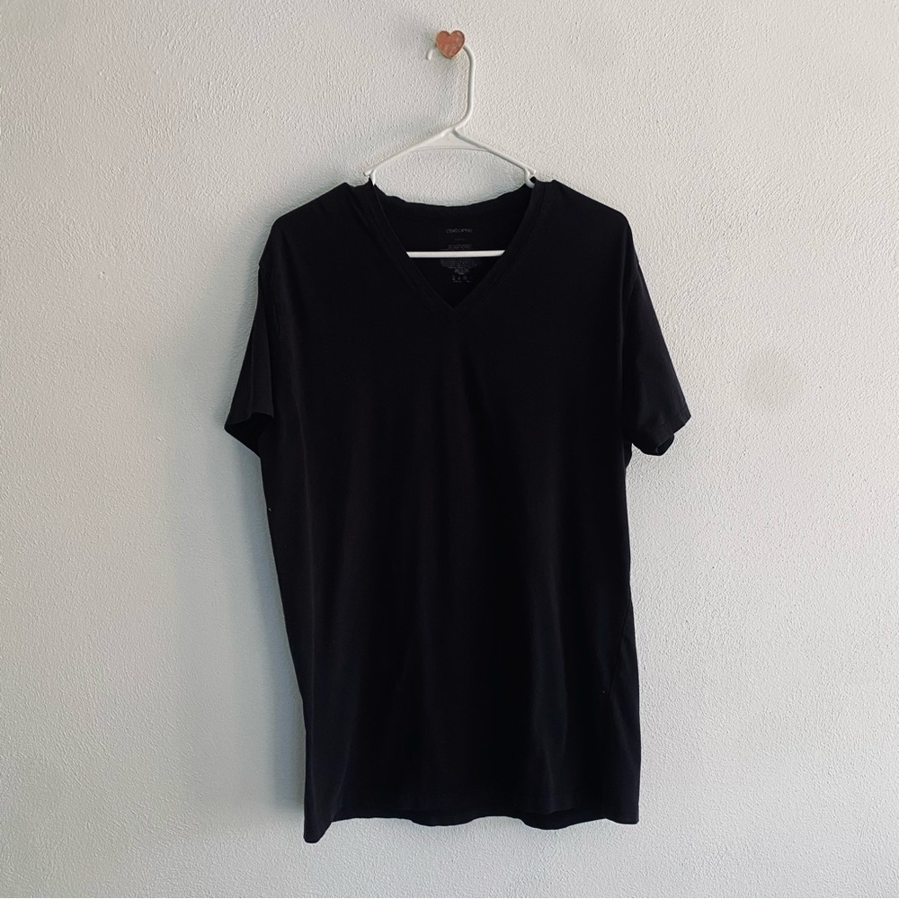 Claiborne Black Short Sleeve V-Neck Tee